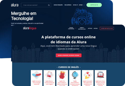Tela da Alura-Plus e do Alura Lingua